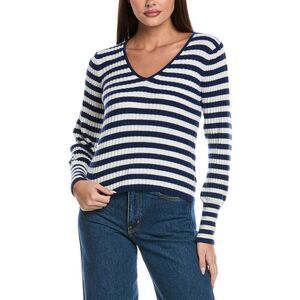 &Isla Womens  Rio Stripe Cashmere Sweater, Blue